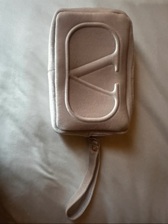 Valentino Handbags - Valentino Embossed Velvet Wristlet Clutch or Cosmetic bag in Taupe